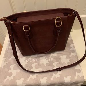 Diagne Dover Midi Signature tote in Oxblood